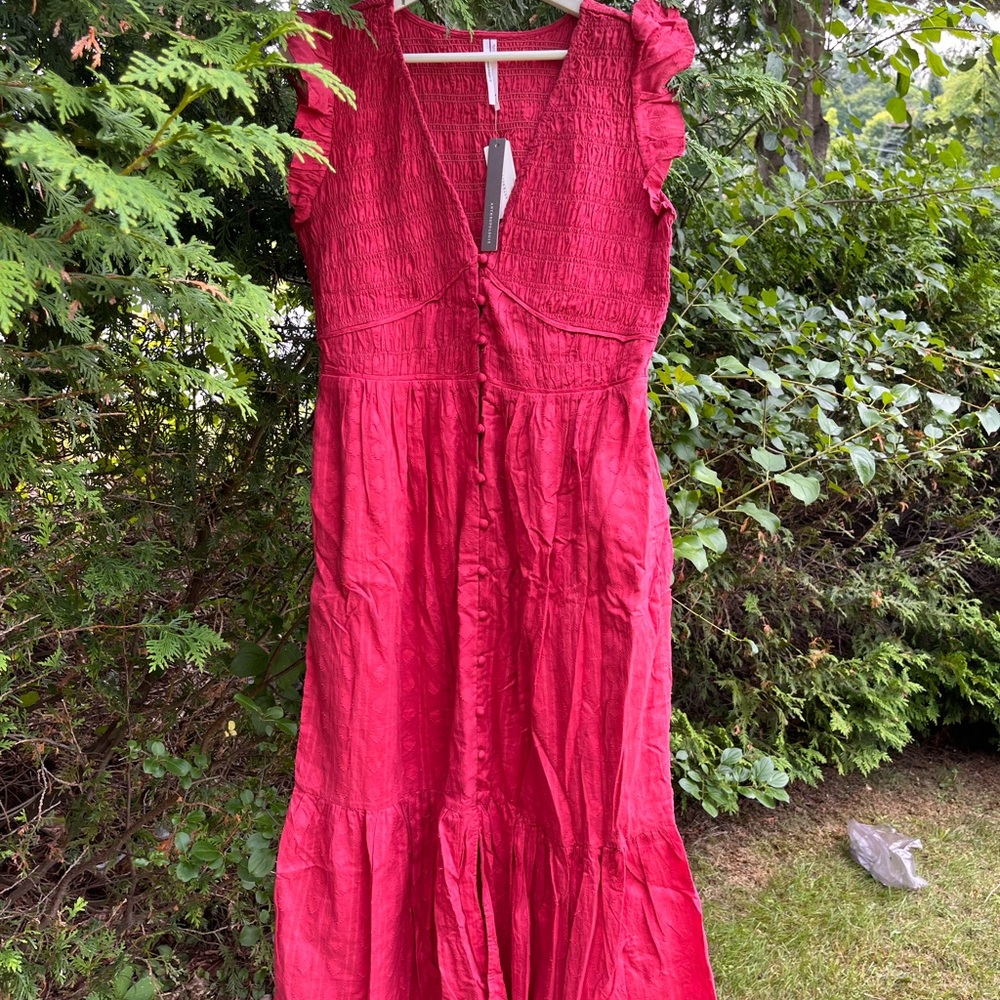Anthropologie Vibrant Red Maxi Dress - Picture 5 of 6